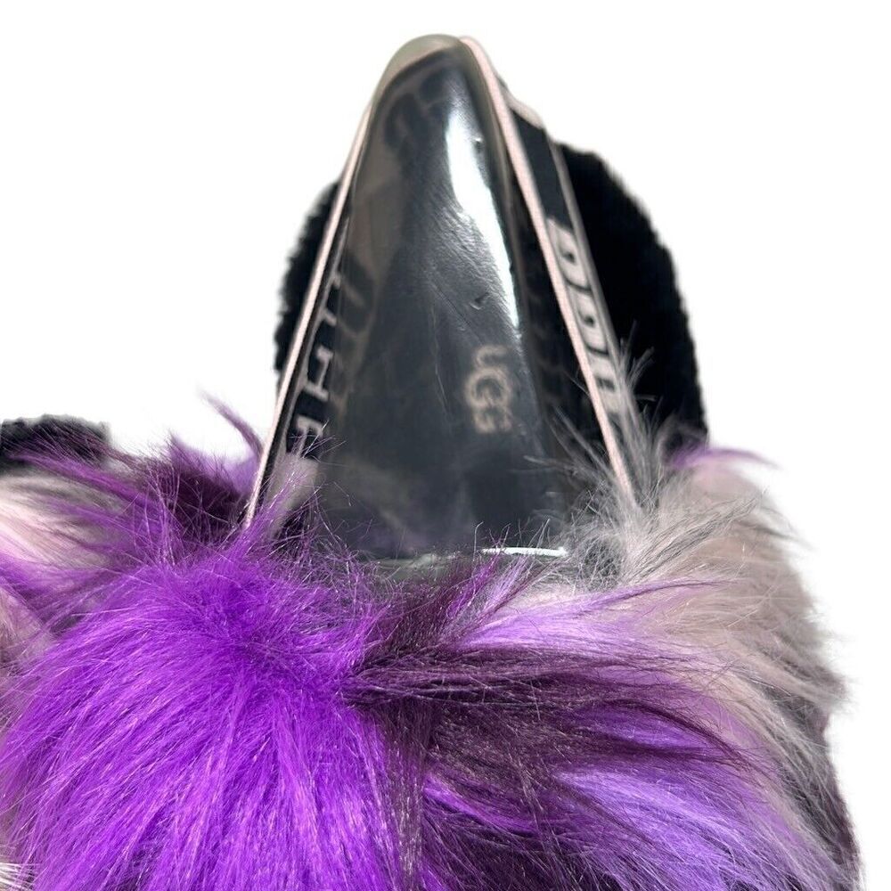 UGG Women’s Fluff Yeah Slide Sheepskin Slipper Magnolia Tie-Dye, SZ 9 US, Purple - Picture 11 of 14